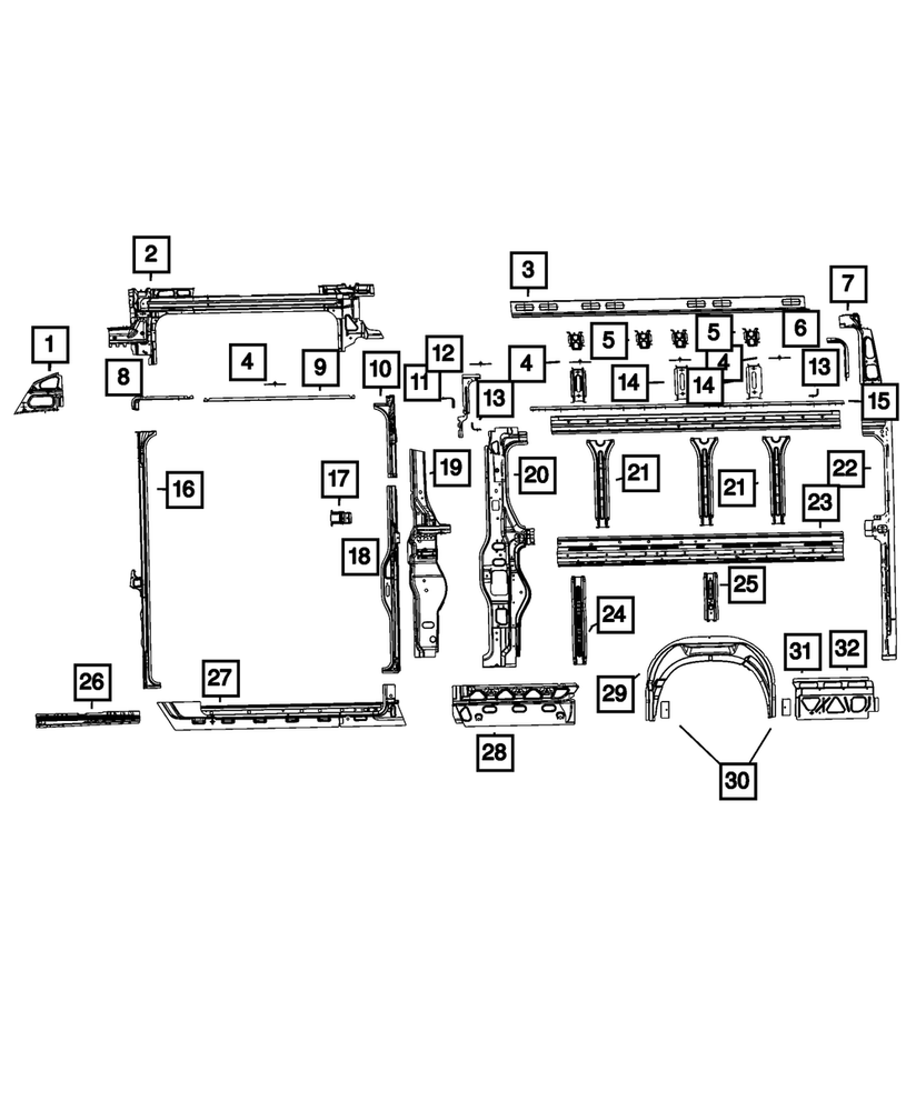 Genuine Mopar A-Pillar Reinforcement 68167485AA