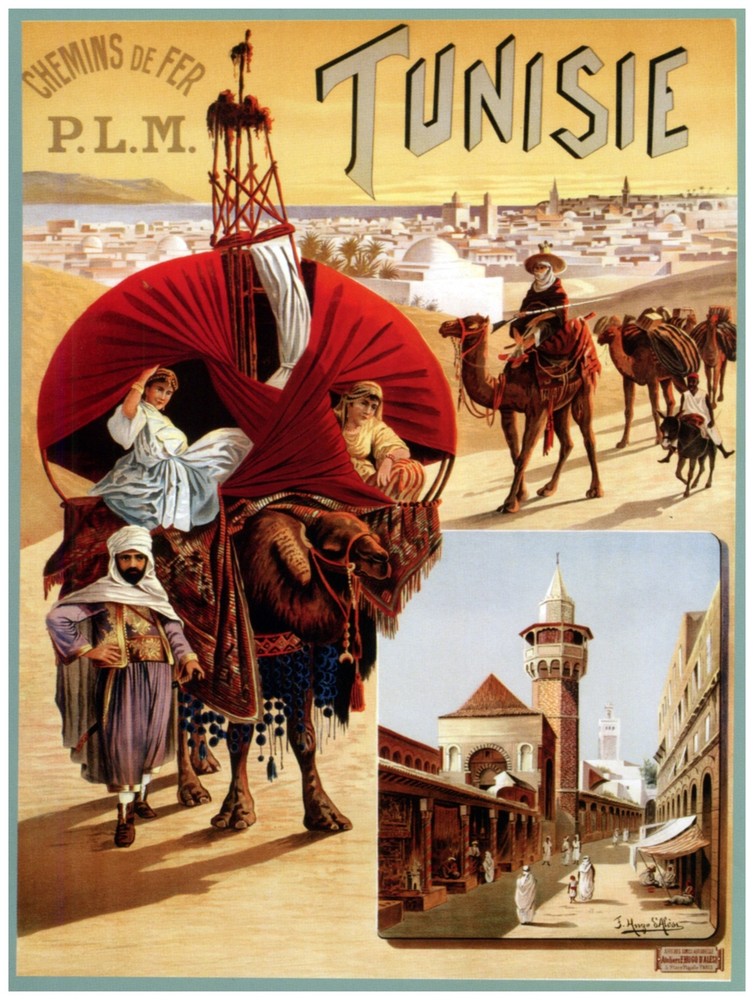 Decor Railroad Poster. Tunise Chemis de Fer. Fine Graphic Art Design. 1543