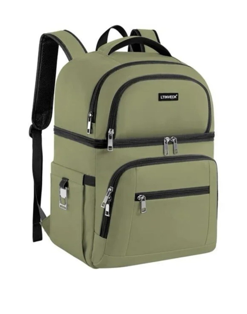 Insulated Leakproof Double Deck Cooler Backpack in Green