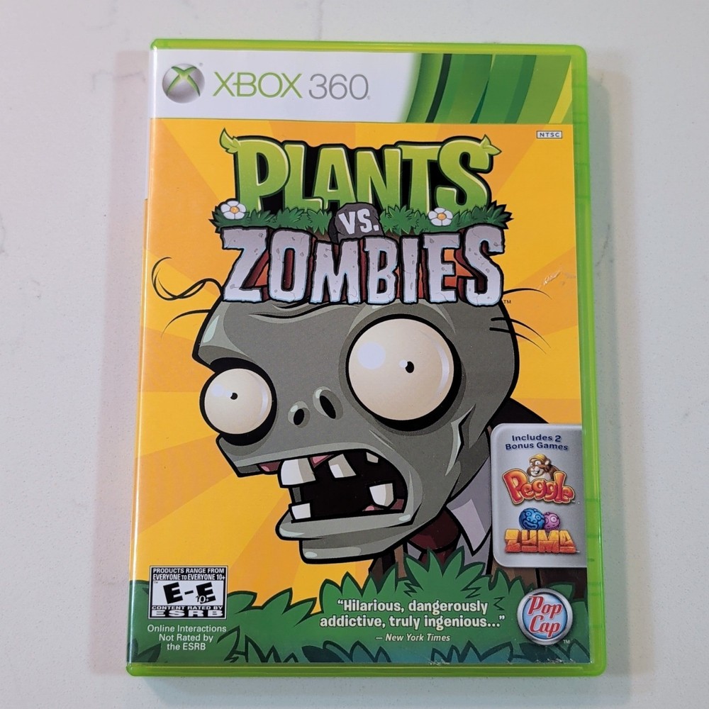 Plants vs. Zombies (Microsoft Xbox 360, 2010) w/ Manual - Tested & Working