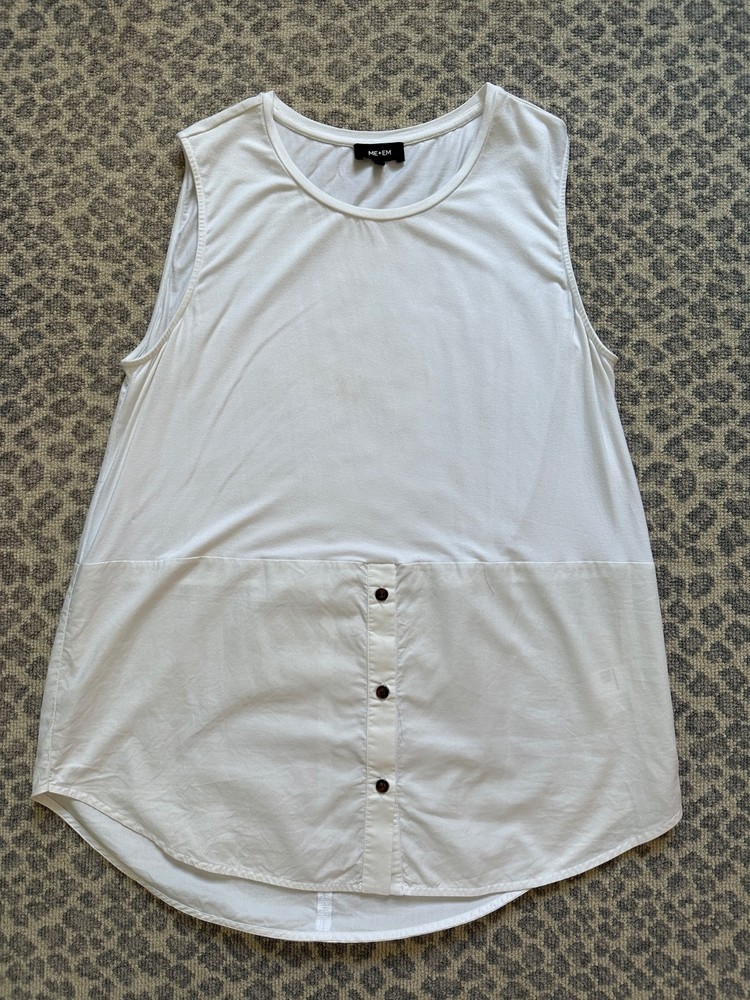 Me + Em White Tunic Top Size 16