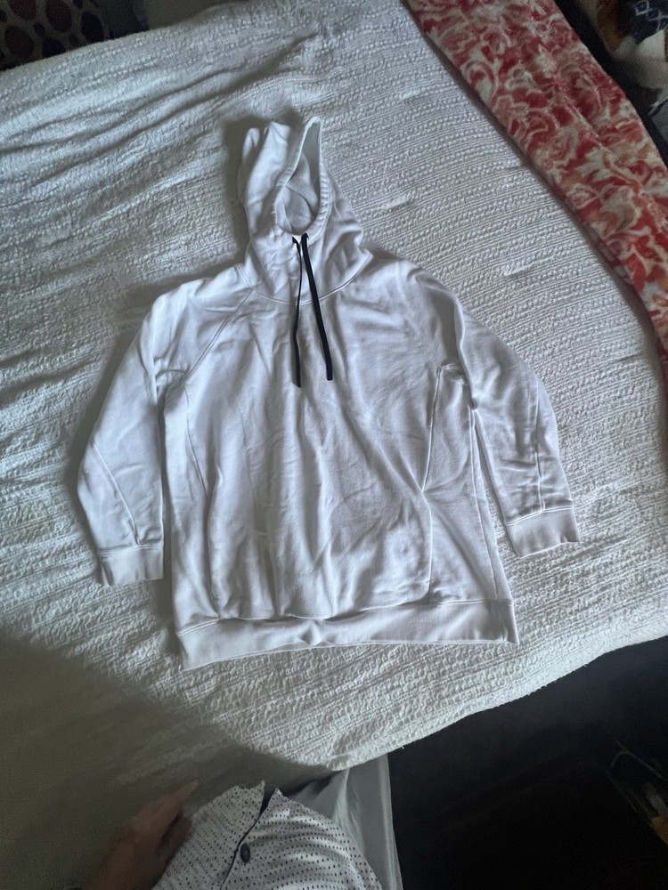 Sports Illustrated White Fleece Pullover Hoodie XL Women Drawstring Long Sleeve