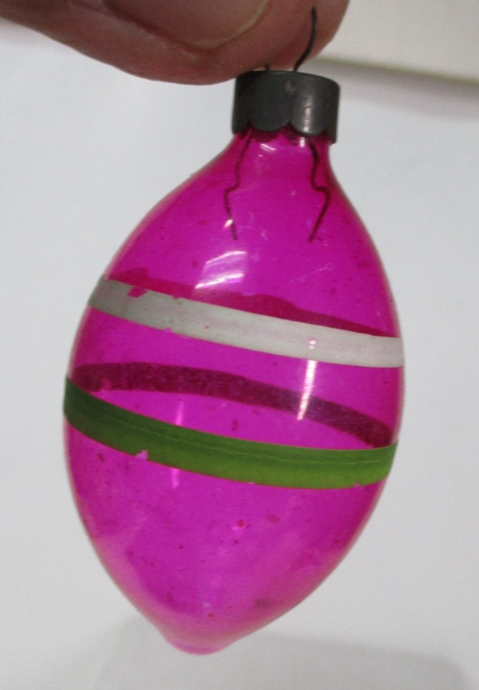 Vintage Glass Unsilvered Christmas Ornament - Teardrop