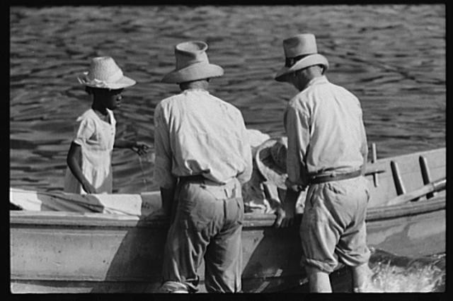 Photo:Charlotte Amalie St Thomas Virgin Islands 1941 Boatmen at Waterfront