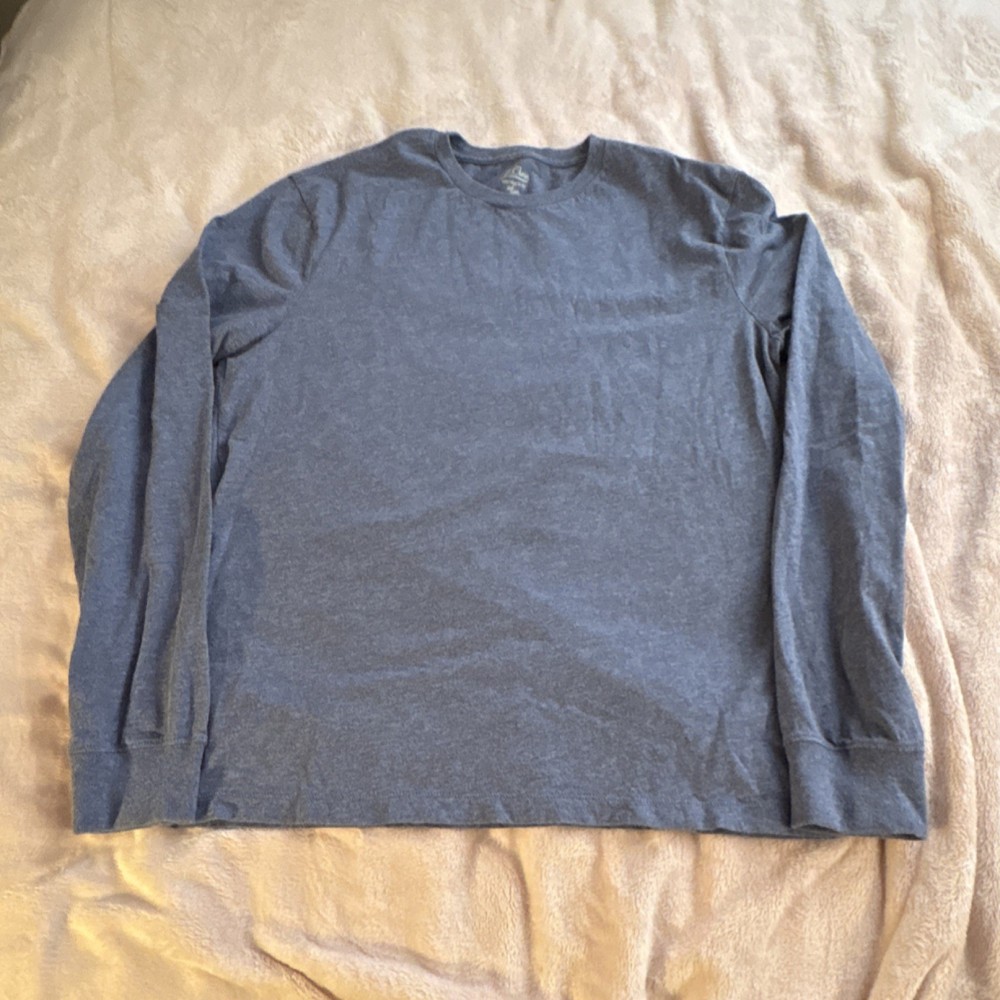 J.Crew Men's Blue Broken-In Knit Goods Crew Neck Long Sleeve T-Shirt Size M