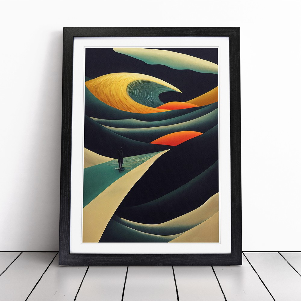 Ocean Wave Modern Art No.5 Abstract Wall Art Print Framed Canvas Picture Poster