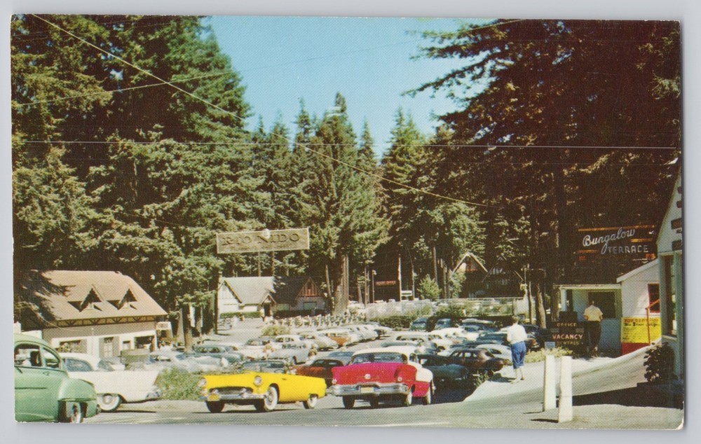 Rio Nido Resort Russian River, California, Automobiles c1950s Vintage Postcard