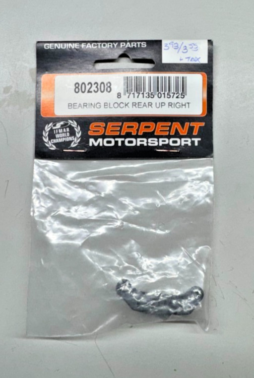 SERPENT 802308 - Bearing Block Rear Upper Right - Serpent 710