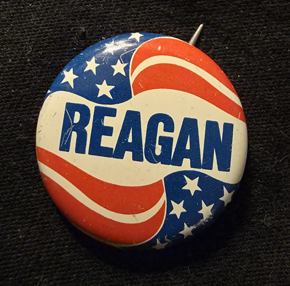 Ronald Reagan Political Campaign Button Vintage REAGAN 1976 1980 1984