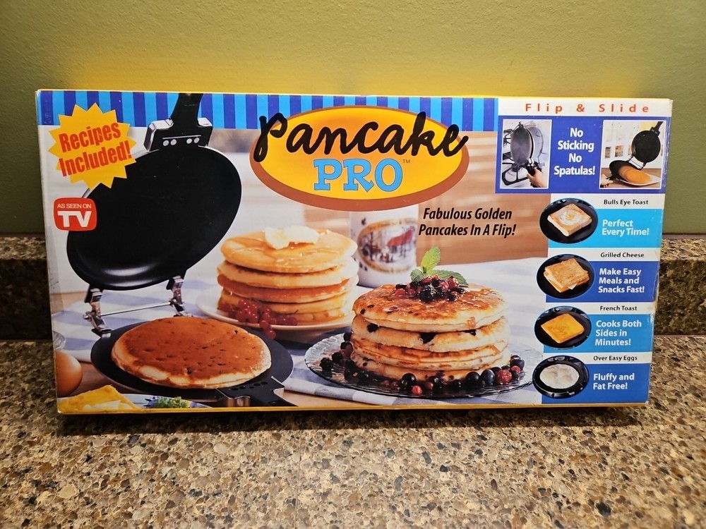 Pancake Pro Non-Stick No Spatulas Flip Pan Recipes included