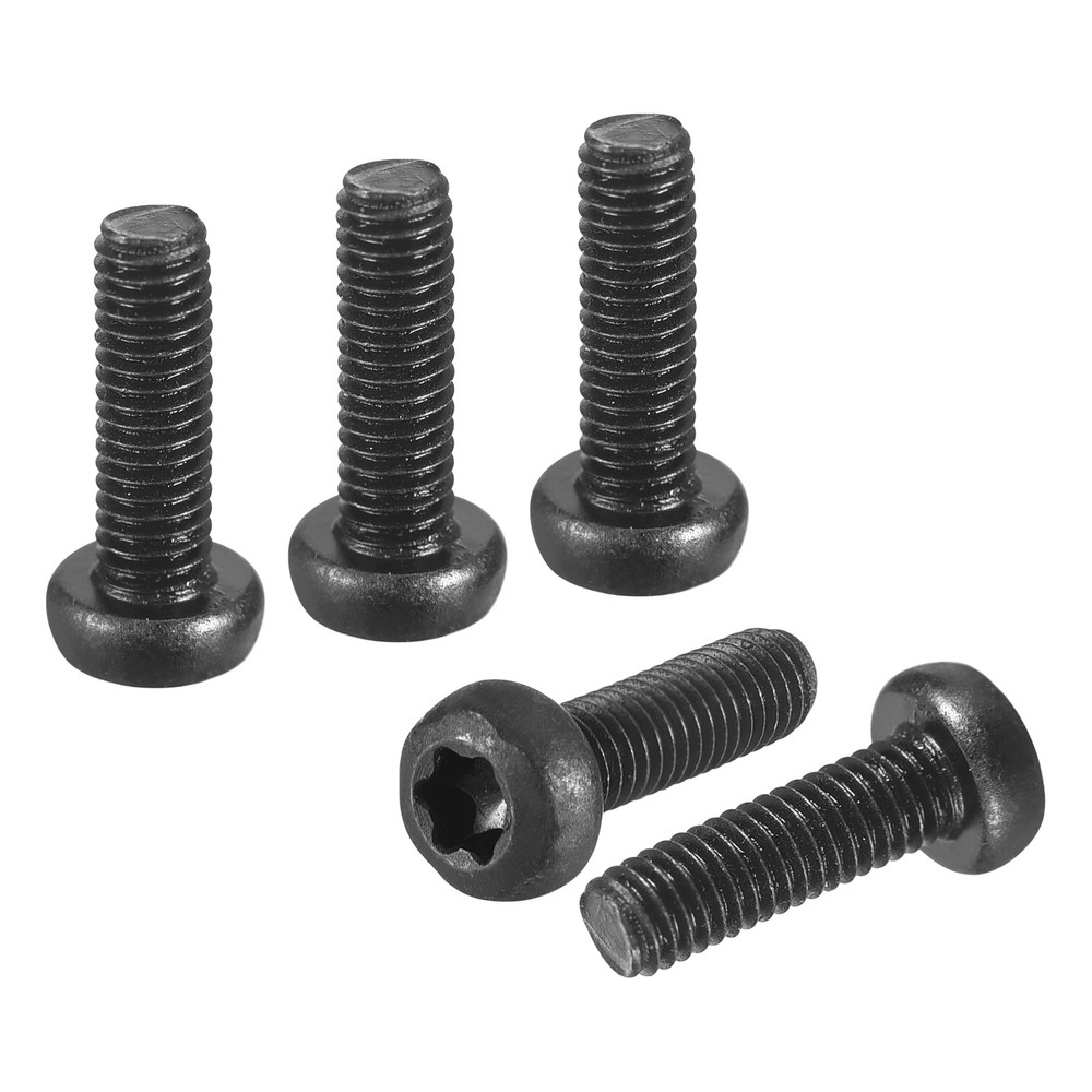 M3x12mm Pan Head Torx Security Screws - 100Pack - Carbon Steel - Black