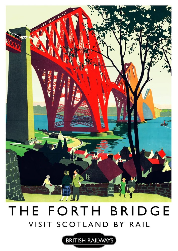 The Forth Bridge British Railways Scotland Vintage Travel Poster Print