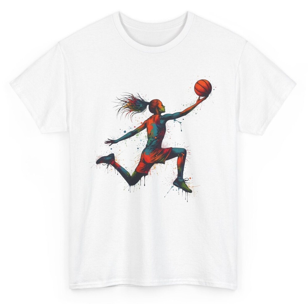 Artistic Basketball T-shirt - Basketball Girl Player Sports Women Tee