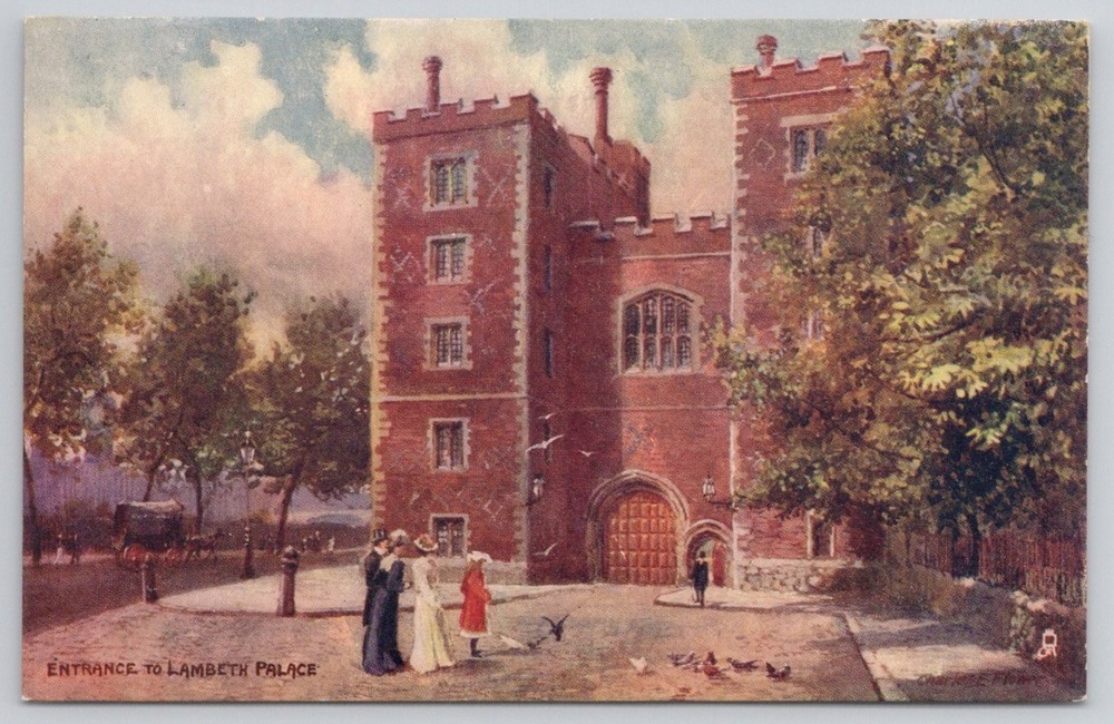 Lambeth Palace Entrance London Raphael Tuck Aquarette Postcard Old Gateways