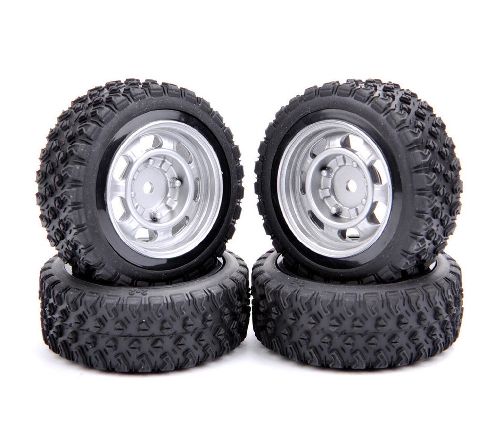 1/10 Rally RC Car Rubber Tires for Tamiya TT01 TT02 HPI RS4 Traxxas 4Tec