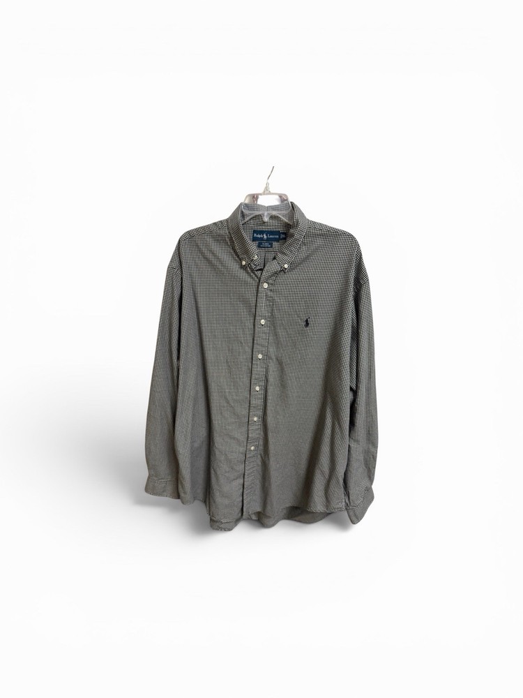 Ralph Lauren Blake XL Black/White Check Button-Down Long Sleeve Cotton Shirt