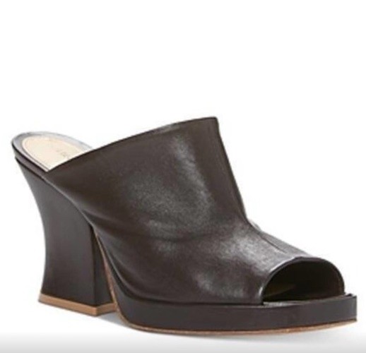 BOTTEGA VENETA Women’s Nappa Leather Mule Slide Wedge Peep Toe Sandal  6/36