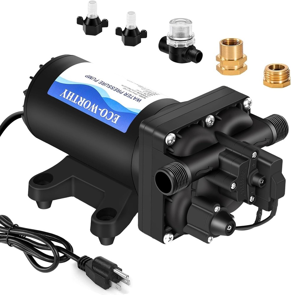 110 Volt Fresh Water Diaphragm Pump with Pressure Switch for Garden Hose