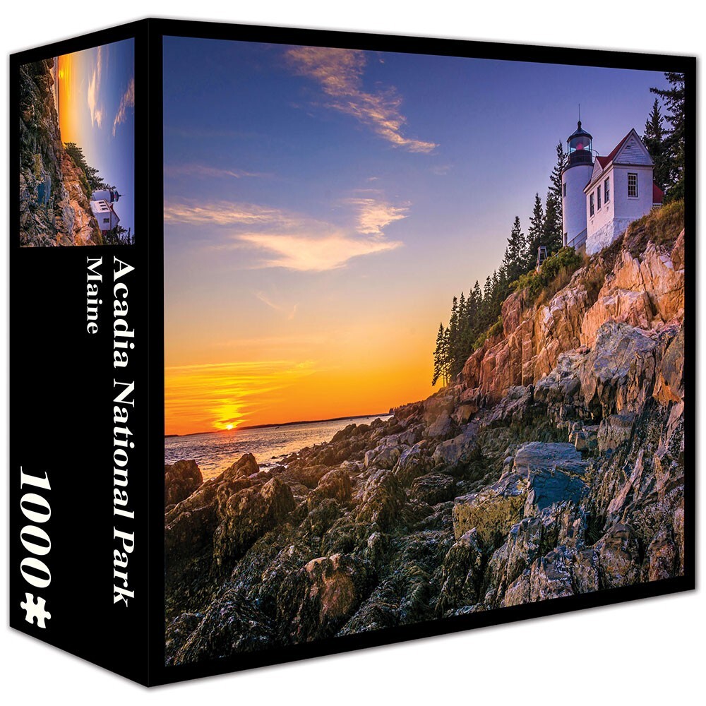 Acadia National Park Maine Bass HarborLighthouse 1000 Pc Puzzle by Pigment & Hue-image