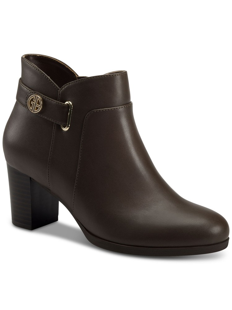 GIANI BERNINI Womens Brown Strap Artemyss Toe Block Heel Heeled Boots 10 M