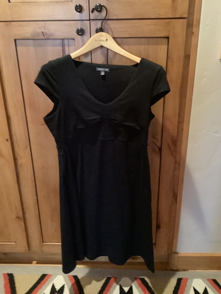 New Toad & Co. Rosemarie Dress Women's Medium Black Cap Sleeve Organic Cotton
