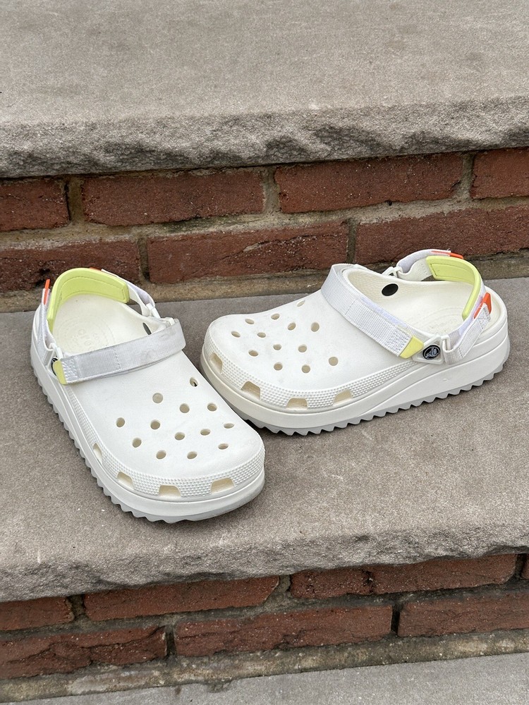 Crocs White Classic Hiker Clog Women Size 9 Men Size 11