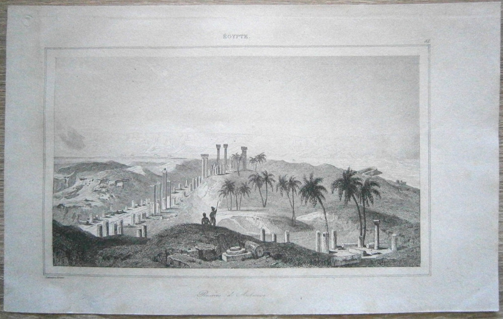 1839 print RUINS OF ANTINOOPOLIS, EGYPT, #82