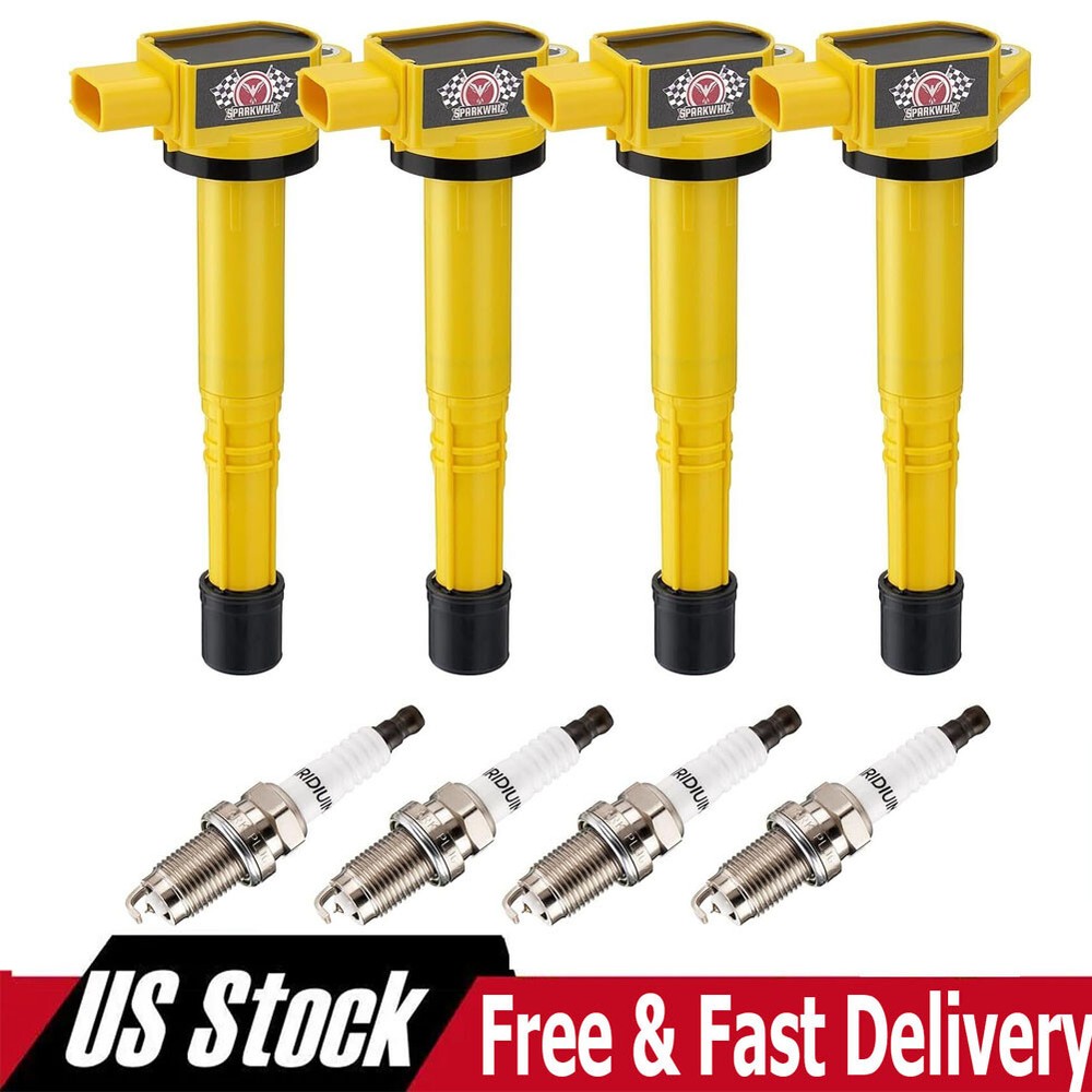 4x For Honda CR-V Civic Element Acura Ignition Coil Bobina UF311 & Spark Plugs