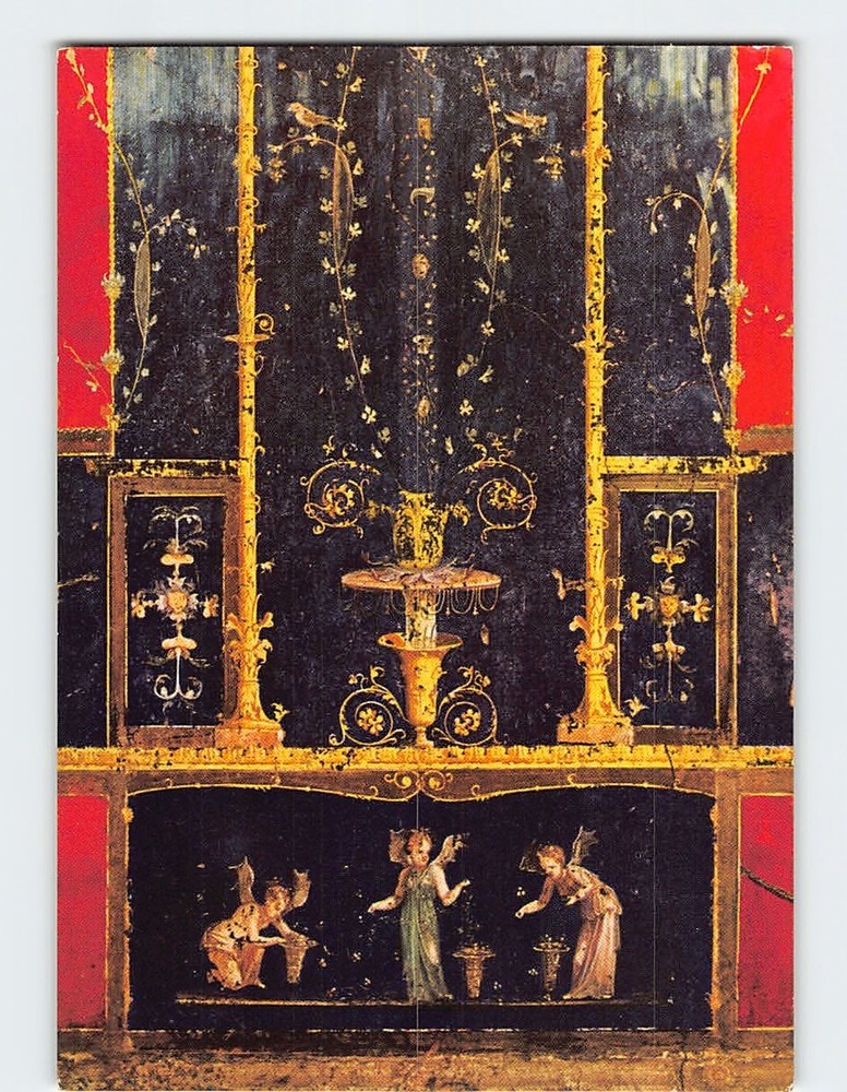 Postcard Fourth Style Roman Fresco House of the Vettii in Pompeii Italy