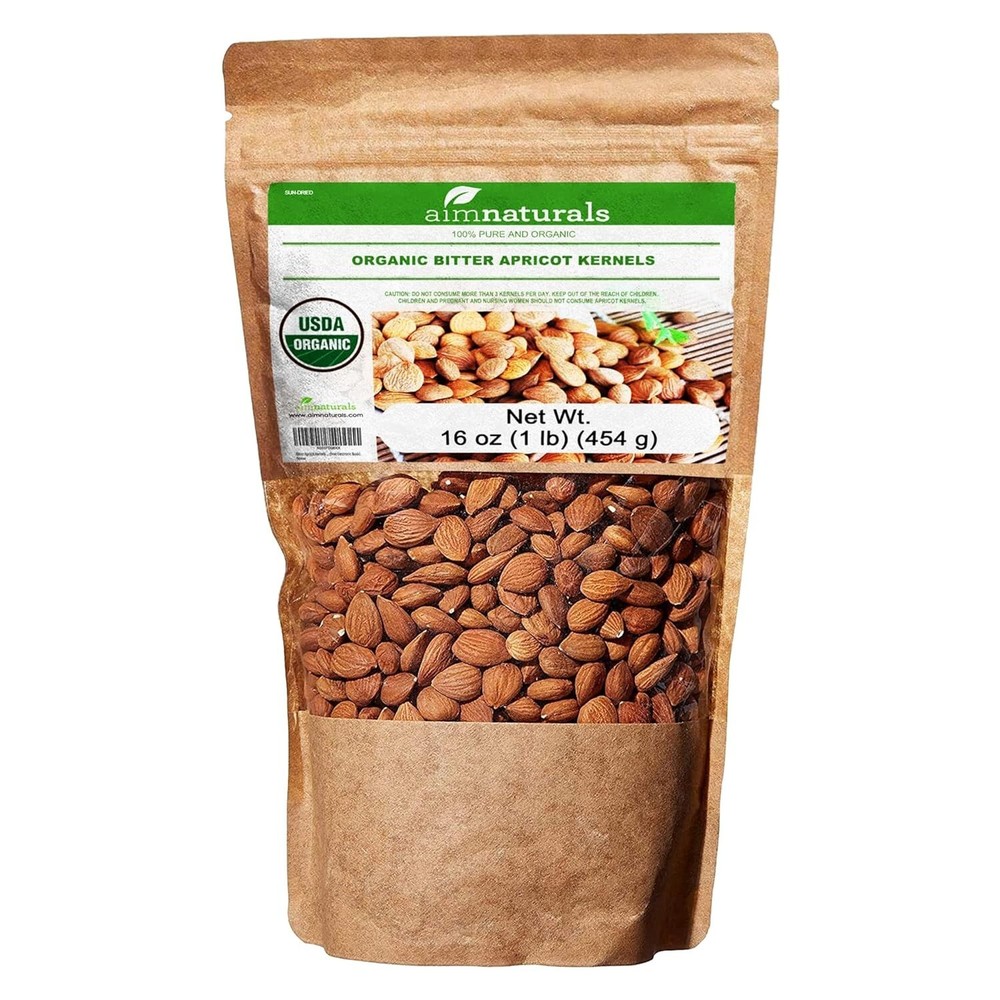 Bitter Apricot Kernels Organic Raw (1LB), 100% USDA Certified - Free Shipping