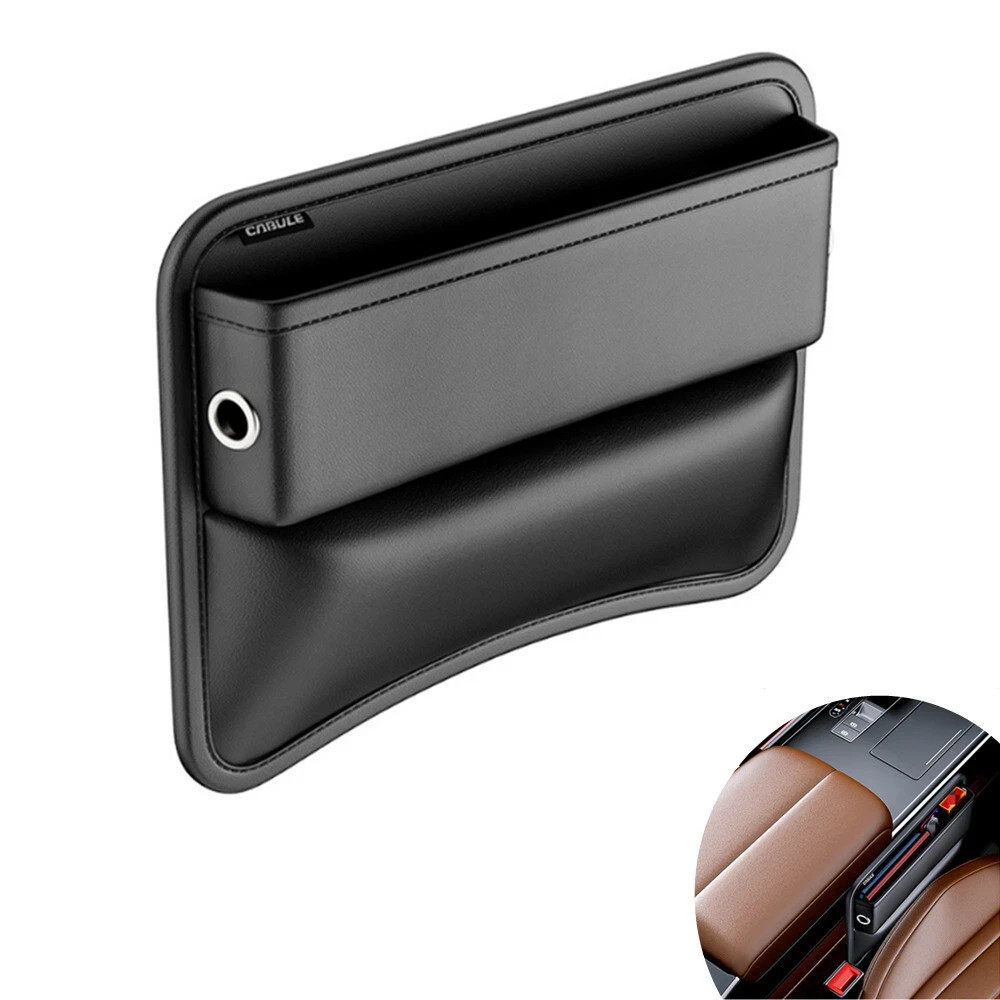 2Pack PU Leather Car Seat Gap Organizers Storage Bag Seat Box Holders Universal