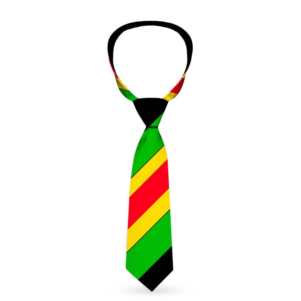 Necktie Standard - Diagonal Stripes Black/Green/Yellow/Red ACC NEWAnother great item from Rarewaves USA | Free delivery!