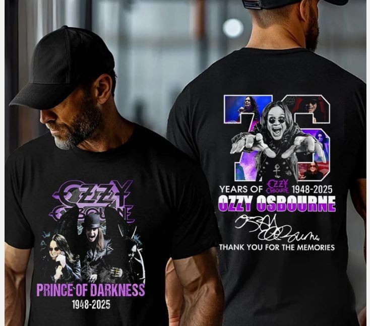 Ozzy Osbourne Years Of 1948-2025 Thank You For The Memories T-Shirt, S to 5XL