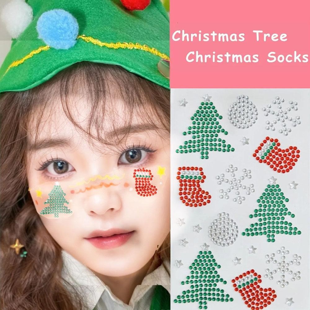 Christmas Series Stickers Shiny Christmas Tree Bell Decoration Sticker/