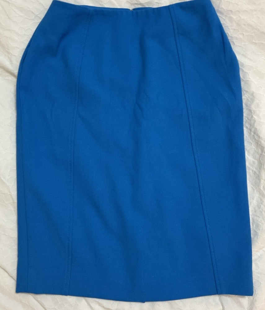 Halogen Bright Blue Skirt Sz S 4 Stretch Pencil Straight Knee Length