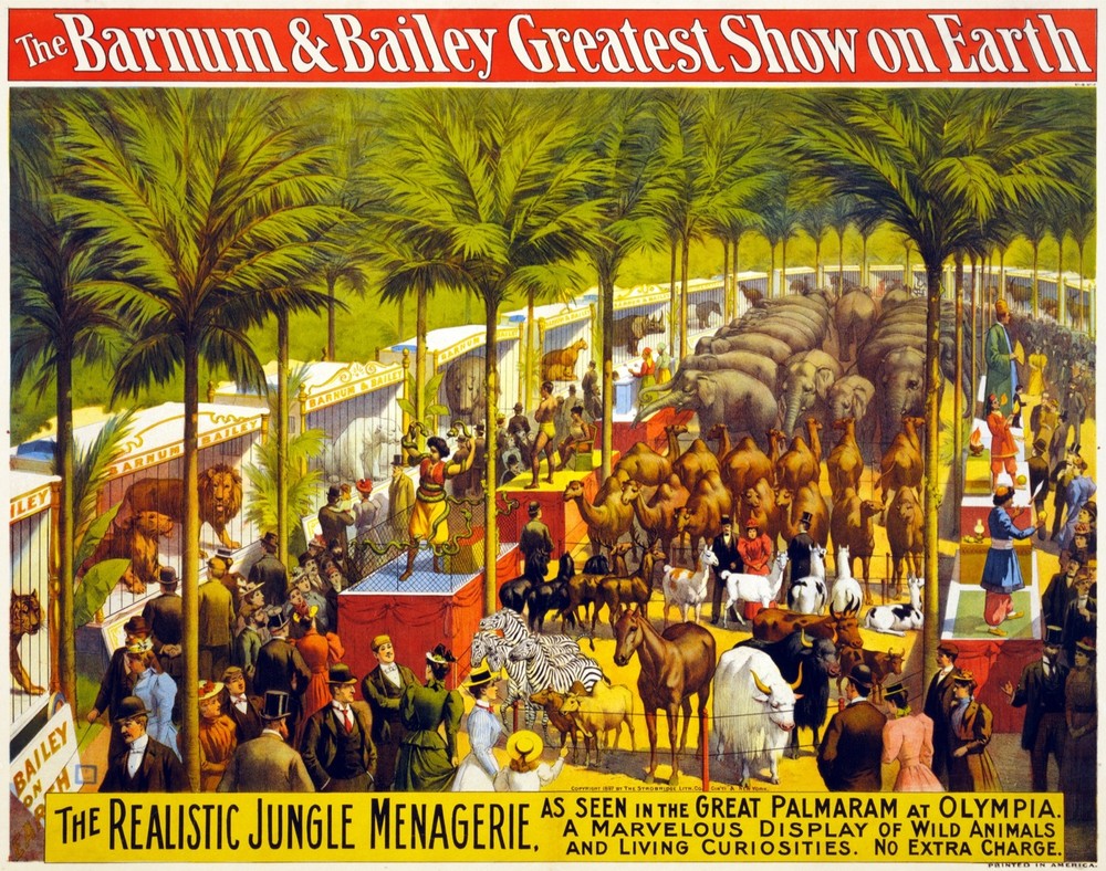 3442.Barnum Bailey Greatest Show Circus Jungle POSTER.Home Room School art decor