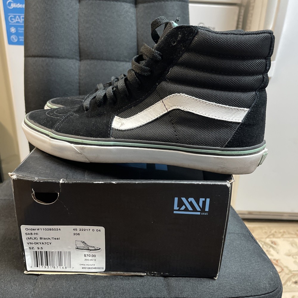 Size 9.5- VANS Sk8- High Black White