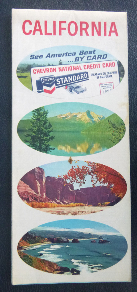 1967 California road map Chevron oil tour guide