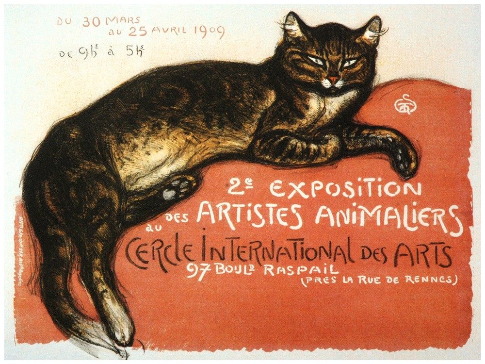 20x30 Cat on Couch French Interior Design Art Poster 6284