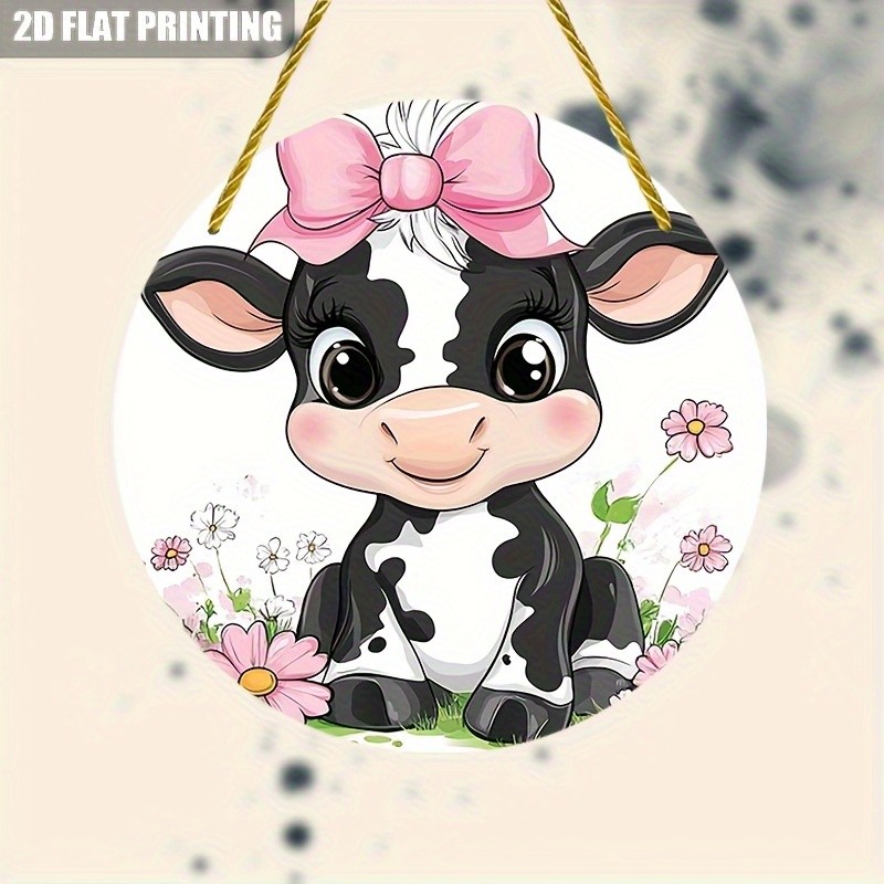 Retro Style Mini Animal Artwork Round Aluminum Wall Decor