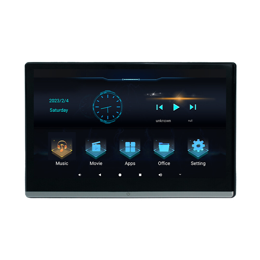 HD Touch Screen Car Rear Headrest Monitor 4+64G Player 1080P BT Audio WIFI FM