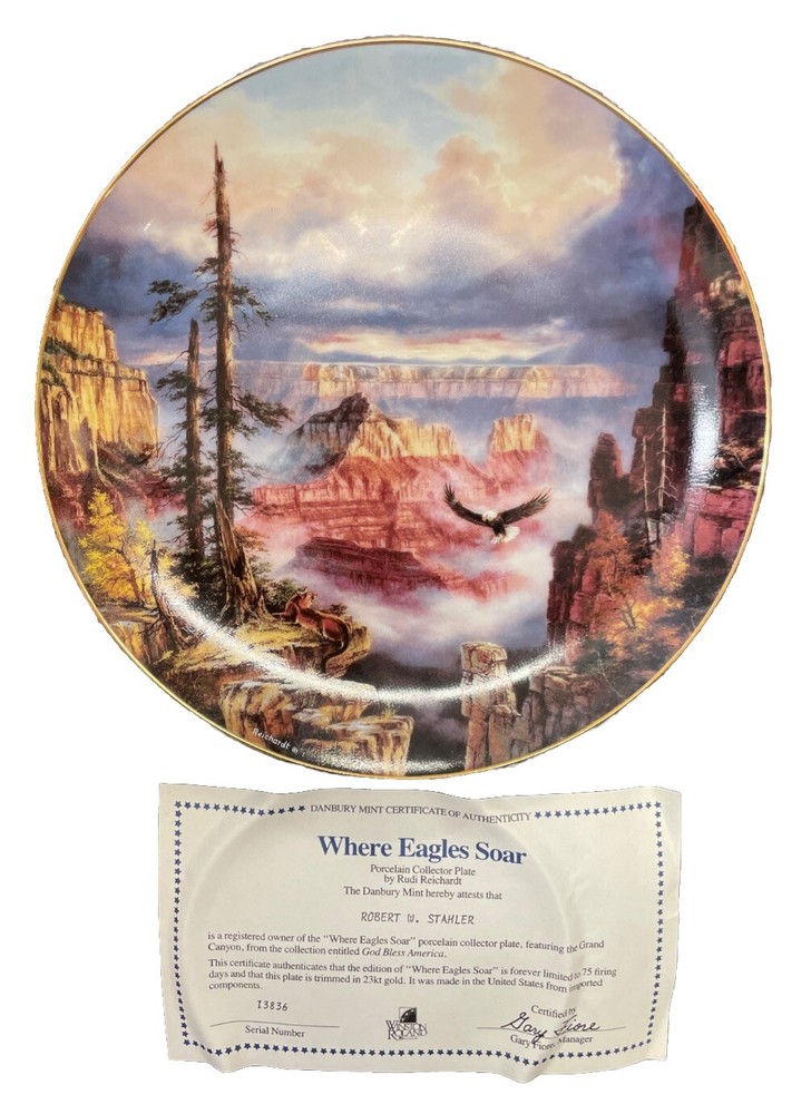 Where Eagles Soar God Bless America Rudi Reichardt Danbury Mint Collector Plate
