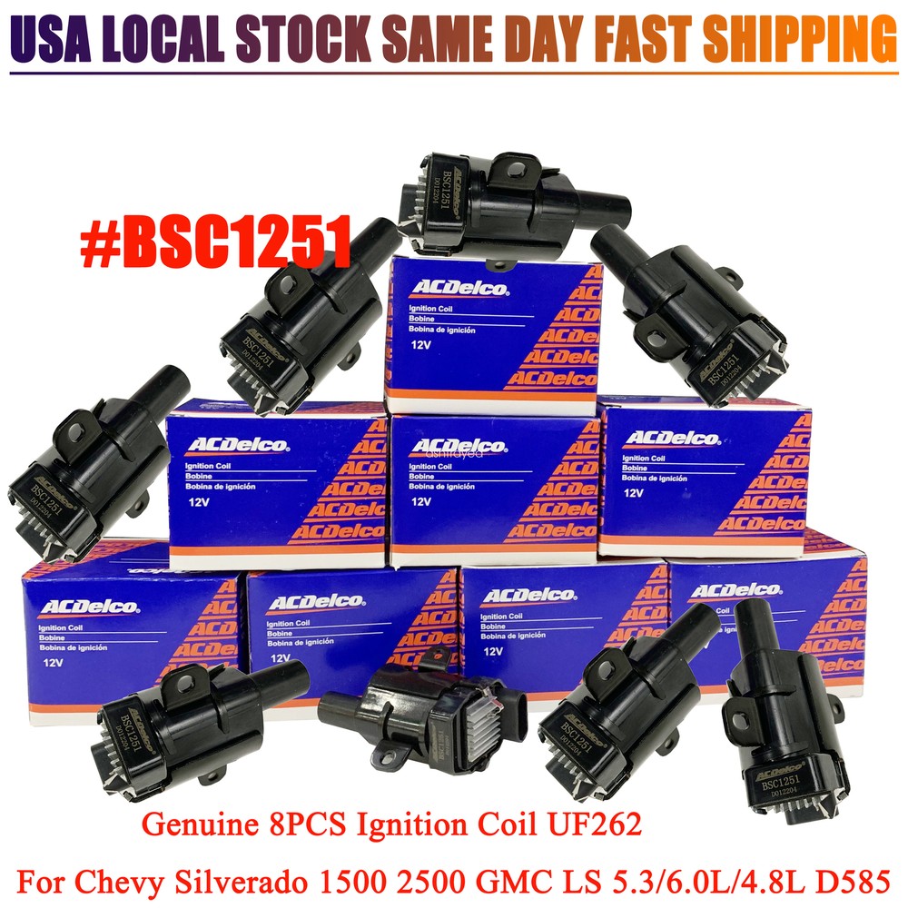 High-Performance 8PCS Ignition Coils for Chevrolet G/M 5.3L 6.0L 4.8L BSC1251 D585 UF262