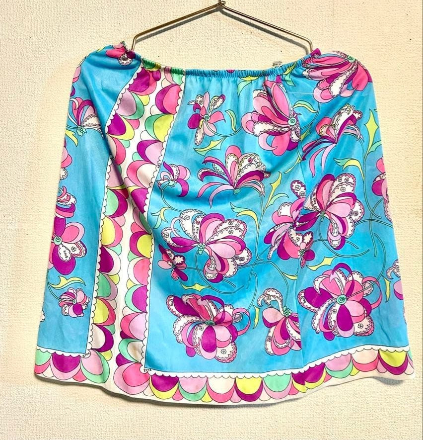 EMILIO PUCCI Light Blue Mini Skirt 19.6 Inch Length from Japan