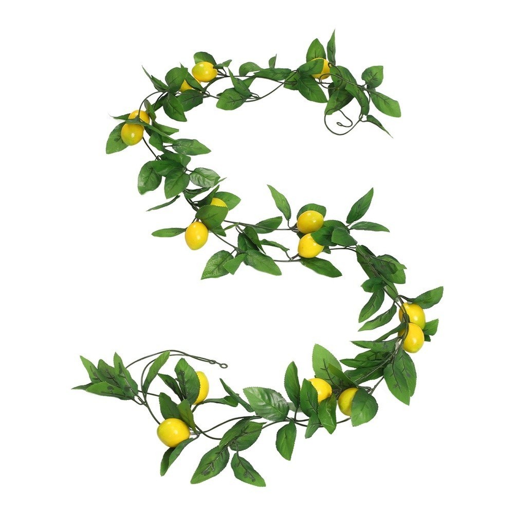 Artificial Lemon Vine Garland with Rose Leaves 90.55in 230cm for Table Draping