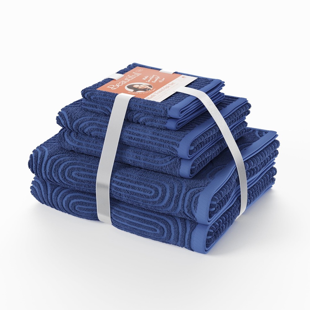 6pk Towel Set, Contains 2 Bath, 2 Hand, 2 Wash - Smokey Blue by Drew Barrymore