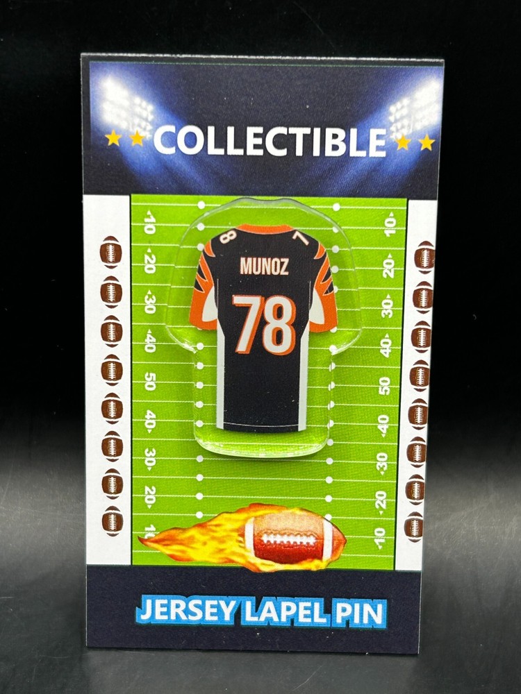 Vintage Cincinnati Bengals Anthony Munoz Jersey Lapel Pin - Retro Collectible