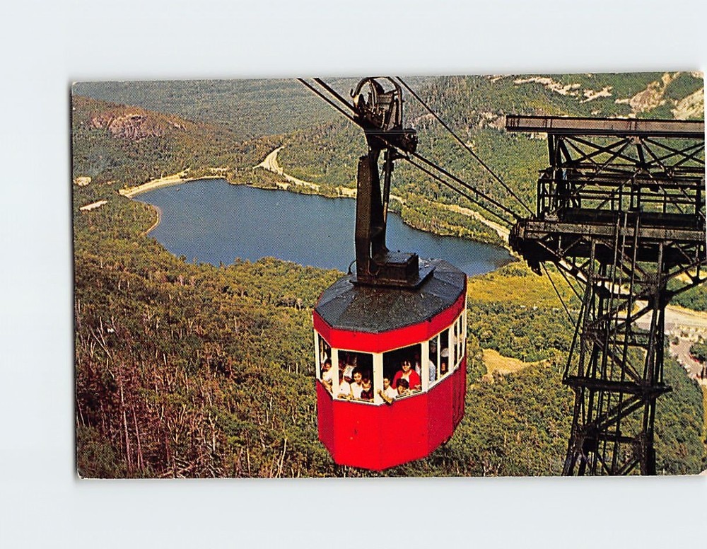Postcard Aerial View  Tram-Car And Echo Lake  Franconia Notch NH USA