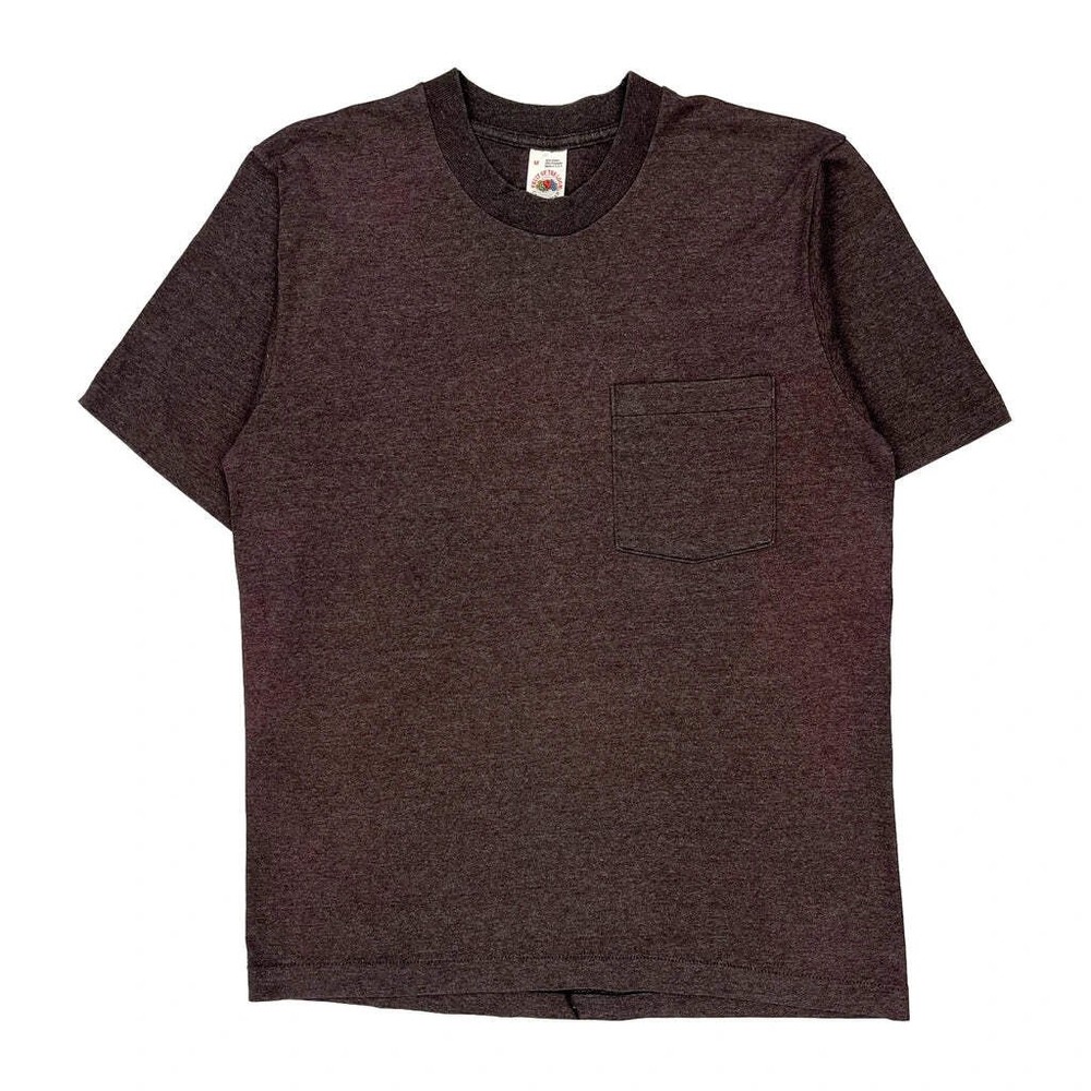 Blank Fruit Of The Loom Single Stitch T-Shirt - Medium Gray Cotton Blend
