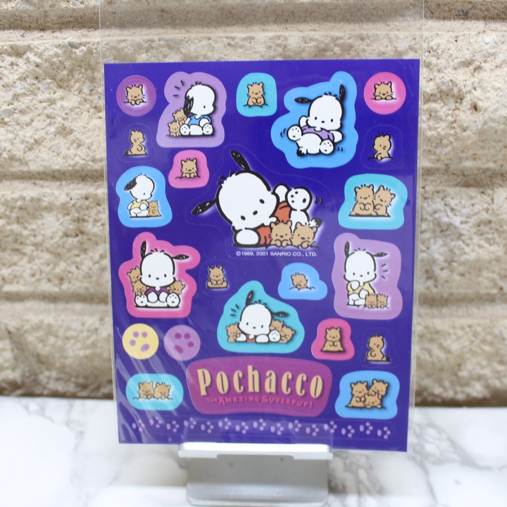 Vintage Sanrio 2001 Pochacco Stickers 1 Sheet The Amazing Superpup! Japan